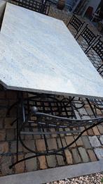 Mooie tuintafel met granieten blad en 6 stoelen., Tuin en Terras, Tuintafels, Ophalen, Zo goed als nieuw