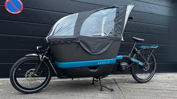Gazelle Makki Load, Vélos & Vélomoteurs, Vélos | Vélos avec bac, Comme neuf, Gazelle, 3 enfants, Électrique, Bâche, Enlèvement