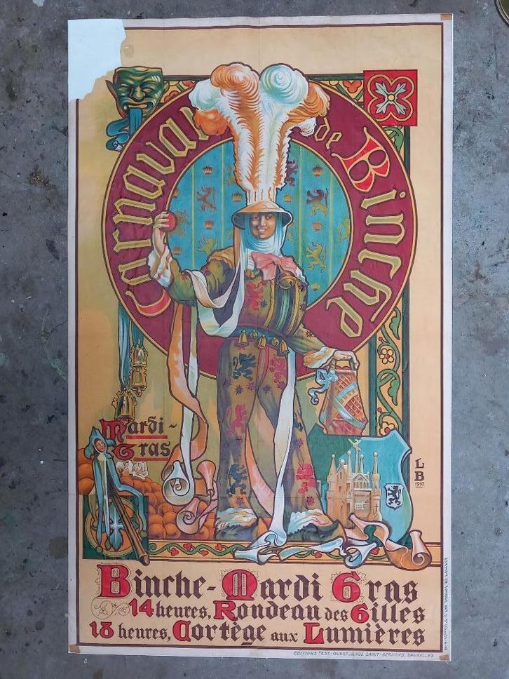 Poster van Gilles de Binche, Antiek en Kunst, Kunst | Litho's en Zeefdrukken, Ophalen of Verzenden