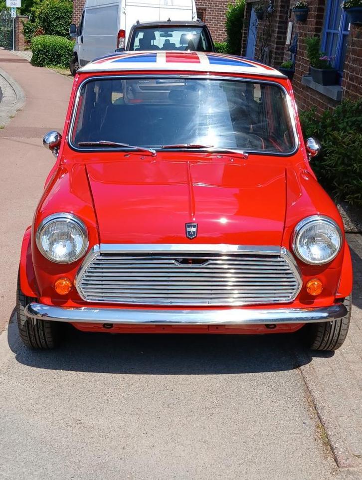 Mini Red Hot 1000 – 1988 – restauration intégrale, Auto's, Oldtimers, Particulier, Mini, Benzine, Stadsauto, 3 deurs, Handgeschakeld