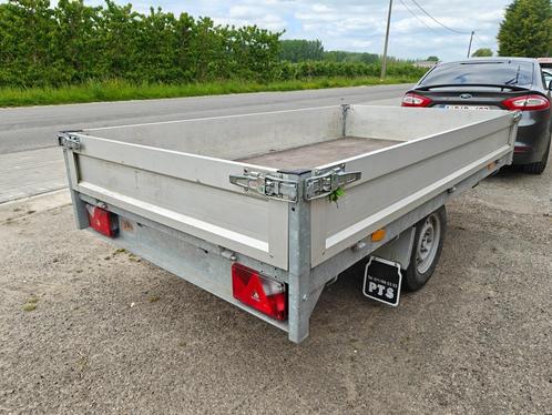 enkelas plateau alu 750 kg aanhangwagen L2,70m B1,55m, Auto diversen, Aanhangers en Bagagewagens, Gebruikt, Ophalen