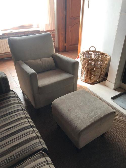 Set van 2 Fauteuils + 1 Poef, Huis en Inrichting, Fauteuils, Zo goed als nieuw, Ophalen
