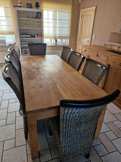Eettafel + stoelen, Huis en Inrichting, Complete eetkamers, Gebruikt, Ophalen