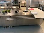 Grote inox inductie woktafel met 2 demeyere wokpannen, Ophalen, Gebruikt, Fornuis, Frituur en Grillen