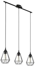 Hanglamp zwart vintage met 3 lichten, Ophalen, Zo goed als nieuw, Vintage & modern, 75 cm of meer