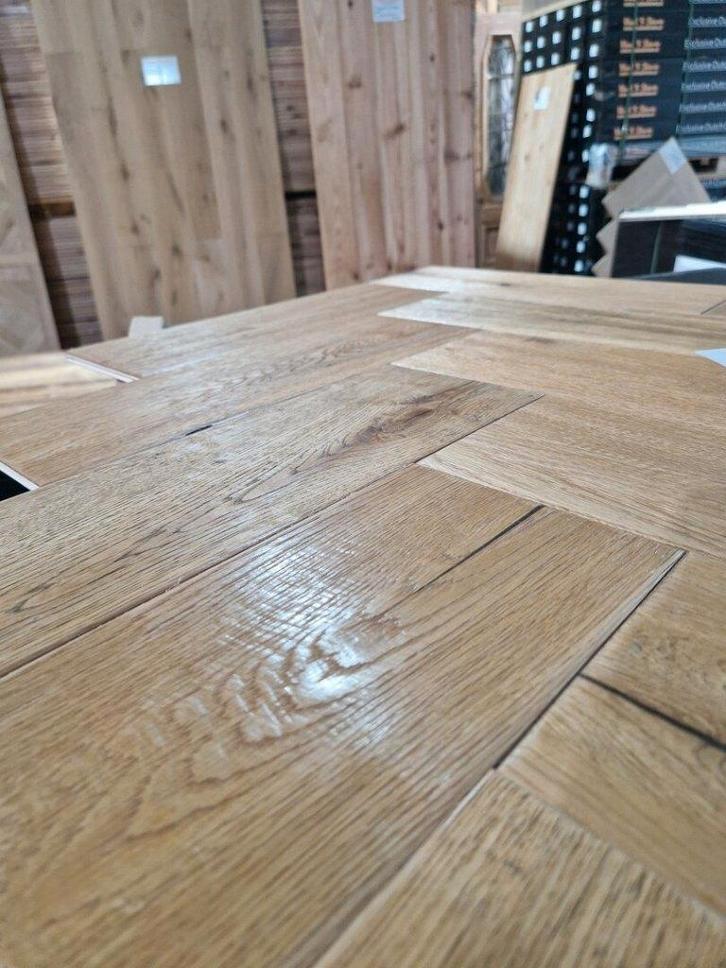 CHEVRONS VINTAGE EN CHÊNE GRATTÉ À LA MAIN, HUILÉ !, Jardin & Terrasse, Pots de fleurs, Enlèvement