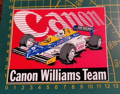 Sticker Williams F1 Canon Nelson Piquet 1987 (Zeldzaam!), Verzamelen, Stickers, Zo goed als nieuw, Ophalen of Verzenden