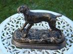 statue chien en fonte sur socle pat bronze , nouveau !, Jardin & Terrasse, Enlèvement ou Envoi, Neuf, Métal, Animal