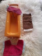 Geel (oranje) bad met matten van Sindy, Ophalen of Verzenden, Gebruikt, Sanitair