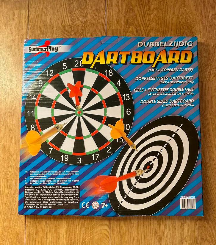 Dubbelzijdig dartbord Summerplay – topstaat!, Sport en Fitness, Darts, Zo goed als nieuw, Dartbord met pijlen, Soft tip, Ophalen of Verzenden