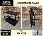 Desserte noire pliante - Super état, Ophalen, Gebruikt, 50 tot 100 cm, Metaal