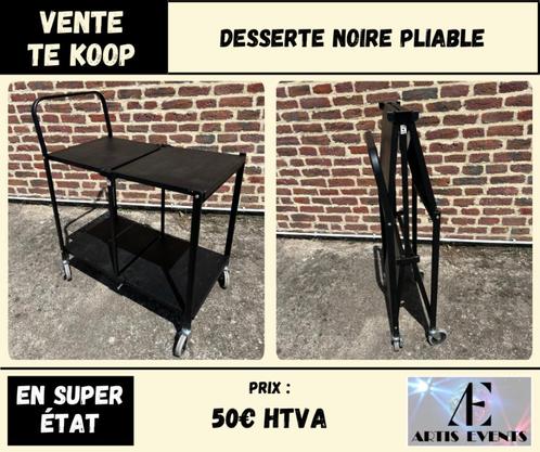 Desserte noire pliante - Super état, Huis en Inrichting, Tafels | Sidetables, Gebruikt, 25 tot 50 cm, 50 tot 100 cm, Rechthoekig