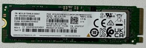 Samsung MZ-VLB1T0B 1TB SSD M.2 2280 NVMe PCIe 3.0 x4 Intern, Informatique & Logiciels, Disques durs, Comme neuf, Laptop, Interne