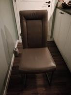 Zes echte lederen stoelen, Huis en Inrichting, Stoelen, Ophalen, Gebruikt, Overige kleuren, Metaal