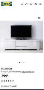 Meuble tv blanc laqué, Maison & Meubles, Comme neuf