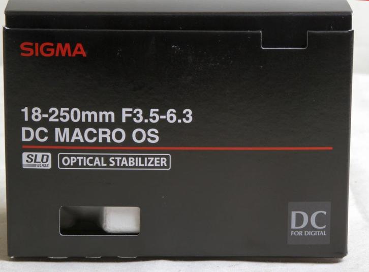 Sigma Lens 18-250 f/3,5-6,3 DC Macro OS HSM voor Canon, Audio, Tv en Foto, Foto | Lenzen en Objectieven, Zo goed als nieuw, Telelens