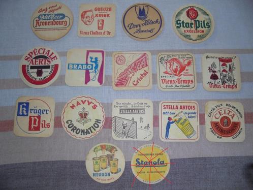 vieux sous bock, cartes à bière, années 50, feutre, ancien, Collections, Marques de bière, Utilisé, Sous-bock, Autres marques
