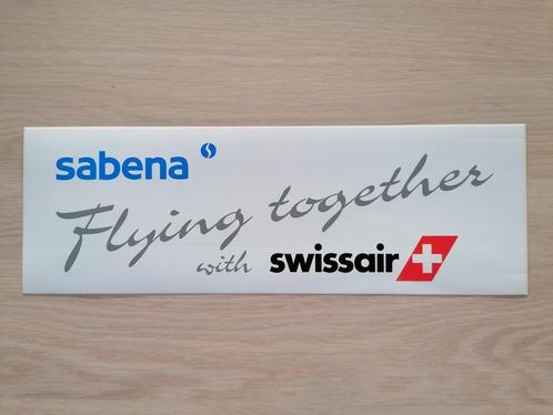 Autocollant Sabena #006 Sabena volant avec Swissair, Collections, Souvenirs Sabena, Neuf, Enlèvement ou Envoi