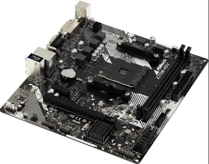 ASRock X370M-HDV R4.0 + Ryzen 5 2400GE +16GB, Computers en Software, Moederborden, Gebruikt, AMD, DDR4, Ophalen of Verzenden