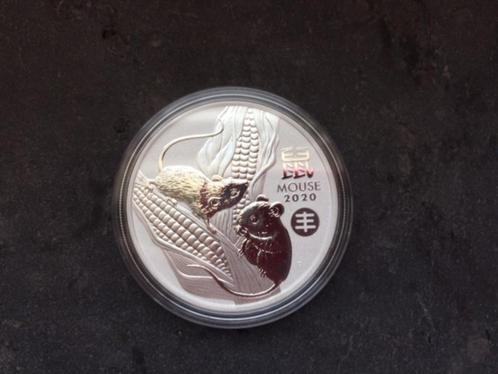 2020 Lunar 3/III - mouse/rat - privy Chinese harvest - 1 oz, Postzegels en Munten, Munten | Oceanië, Losse munt, Zilver, Ophalen of Verzenden