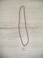 Bruin kettinkje met hangertje, Bijoux, Sacs & Beauté, Colliers, Enlèvement ou Envoi, Comme neuf, Brun