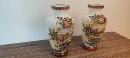 paar antieke geëmailleerde opaline vazen, Antiek en Kunst, Antiek | Vazen, Ophalen of Verzenden