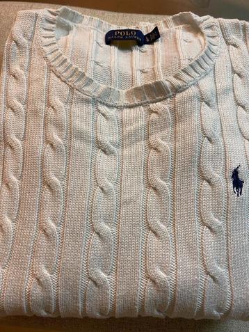 Ralph Lauren witte katoenen kabeltrui dames L (40) beschikbaar voor biedingen