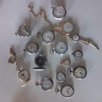 Lot 15 x antieke werkende zakhorloges, Ophalen of Verzenden, Zilver