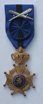 medaille officier in de orde van LeopoldII met zwaarden, Ophalen of Verzenden, Overige soorten, Lintje, Medaille of Wings