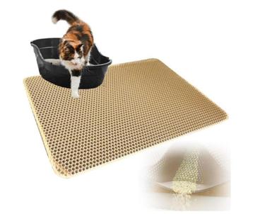 Chat -Tapis Beige Pour Bacs A Litière 55X75 cm - NEUF