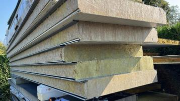 72m² geïsoleerde sandwichpanelen Rockwool 15cm dik