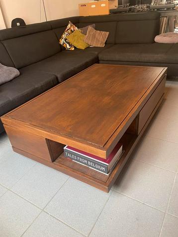 Houten Design Salontafel op wieltjes beschikbaar voor biedingen