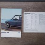 Brochure VW Golf 1 cabriolet de 1987, Boeken, Auto's | Folders en Tijdschriften, Verzenden, Zo goed als nieuw, Volkswagen
