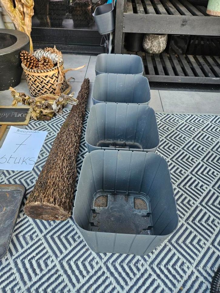 4 plantenbakken antraciet, Tuin en Terras, Tuinmeubel-accessoires, Gebruikt, Ophalen