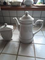 Cafetière et sucrier, porcelaine blanche, parfait état, Enlèvement ou Envoi