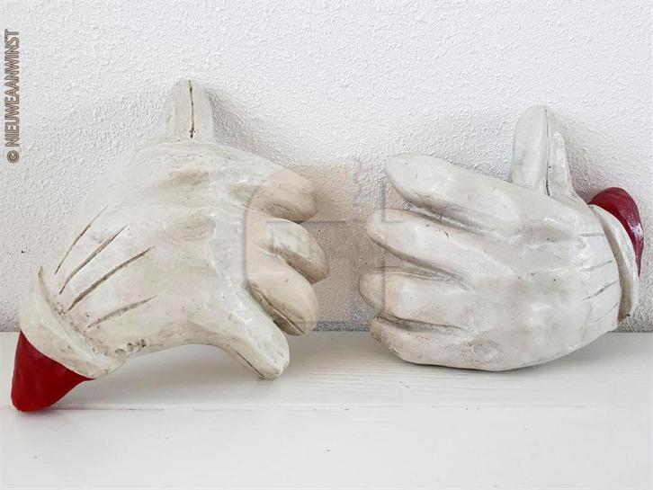 Authentieke V&D etalage Sinterklaas handen - wit, 30cm, Diversen, Sinterklaas, Verzenden