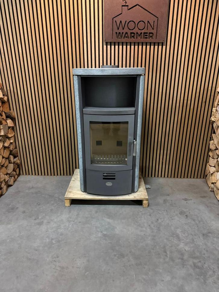 25153 Speksteenkachel Max Blank 7kw, Huis en Inrichting, Kachels, Gebruikt, Vrijstaand, Houtkachel, Hout, Ophalen