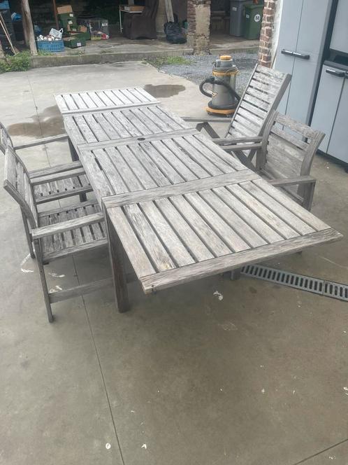 Houten tuinset, Tuin en Terras, Tuinsets en Loungesets, Zo goed als nieuw, Tuinset, Hout, Stoel, Ophalen