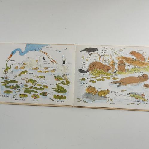 HOE SPREEKT HIJ DAN? Geïllustreerde dieren- tekstgeluiden., Antiek en Kunst, Antiek | Schoolplaten, Ophalen of Verzenden