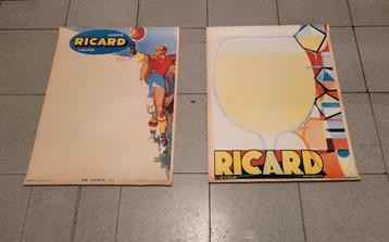 2 oude papieren affiches Ricard 