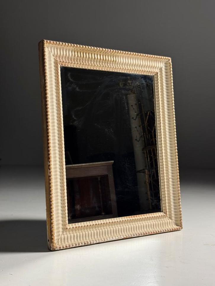 Franse Ribbel Spiegel ca. 1900 antiek, Maison & Meubles, Accessoires pour la Maison | Cadres, Comme neuf, Enlèvement