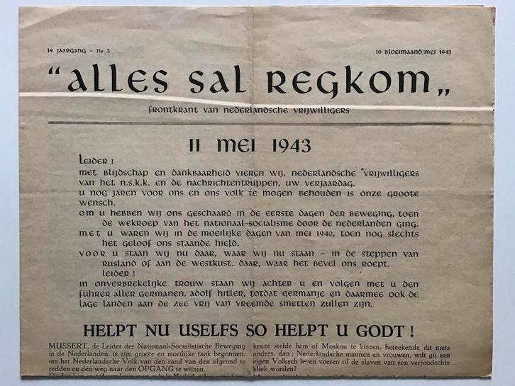Alles Sal Regkom, 1e jrg n 3 - NSKK vrijwillgers - Oosftront, Collections, Objets militaires | Seconde Guerre mondiale, Autres