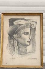 Lithographie étude pour Antigone signe Anto carte, Ophalen of Verzenden