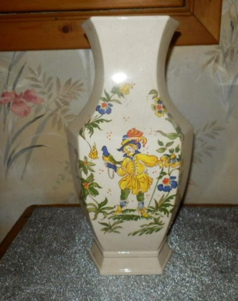 (31) -vase beige, Moins de 50 cm, Enlèvement ou Envoi, Autres couleurs, Comme neuf