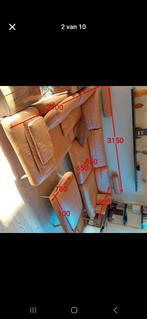 Leder hoekbank zetel hoeksalon cognac, Huis en Inrichting, Ophalen, Strak, Gebruikt, 300 cm of meer