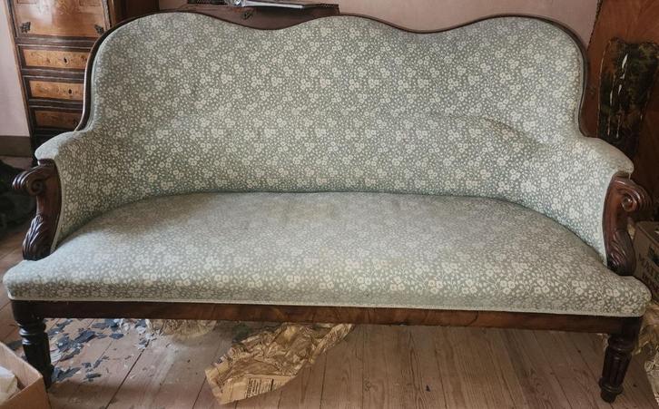 Bank in Biedermeier-stijl + 2 stoelen, Antiek en Kunst, Antiek | Meubels | Stoelen en Sofa's, Ophalen