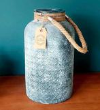 Windlicht uit glas - sweet home collection, Huis en Inrichting, Overige materialen, Grijs, 25 tot 50 cm, Ophalen of Verzenden