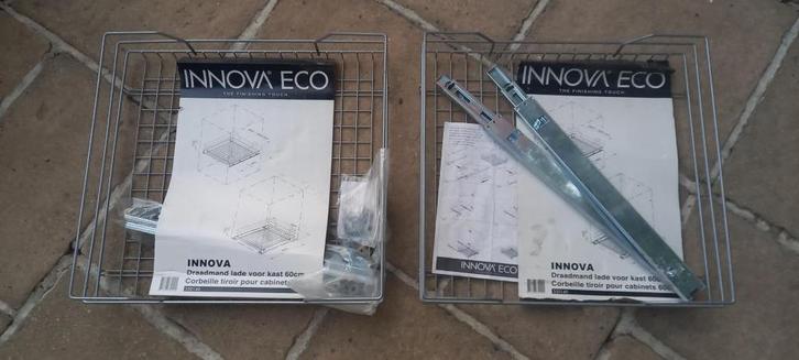 2 nieuwe telescopische laden INNOVA 60cm, Doe-het-zelf en Bouw, IJzerwaren en Bevestigingsmiddelen, Nieuw, Overige typen, 250 mm of meer