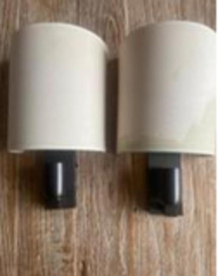 2 muurlampen geborsteld brons-stephane davidts, Antiek en Kunst, Antiek | Verlichting, Ophalen