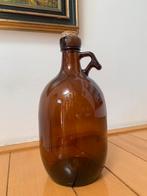 Grote vintage apotheker fles in bruin/amber, Ophalen